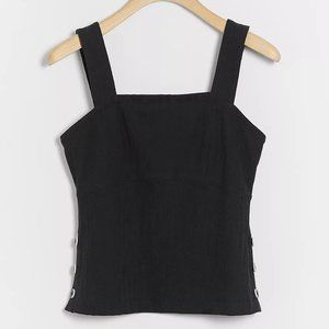 NWT Anthropologie Maeve Callie Black Button-Side Tank MD
